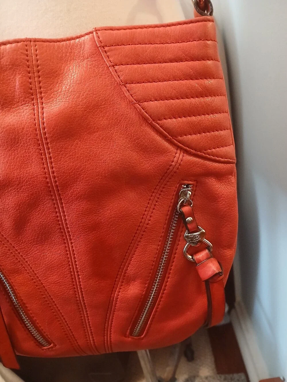 Y2k Red Quilted Crossbody Bag - Animal Print Lining